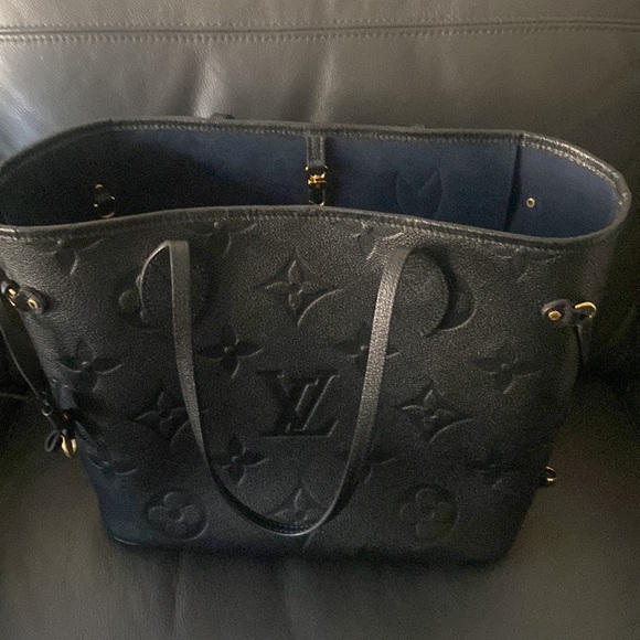 Louis Vuitton black leather neverfull MM - Picture 3 of 6